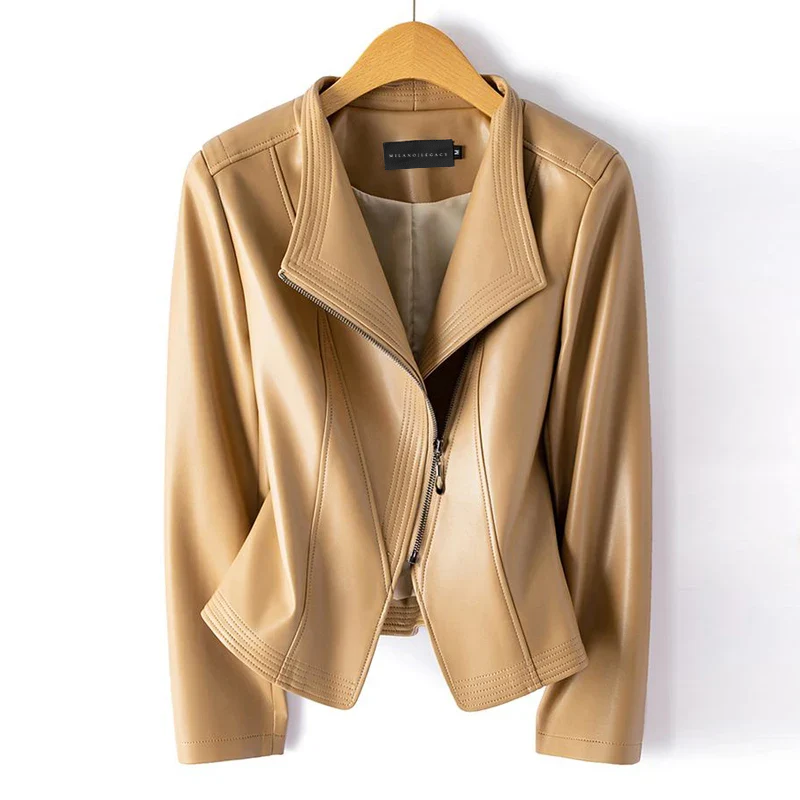 Drune | Moto-Fauxlederjacke mit asymmetrischem Reißverschluss