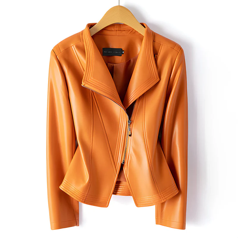 Drune | Moto-Fauxlederjacke mit asymmetrischem Reißverschluss