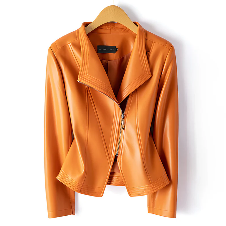 Drune | Moto-Fauxlederjacke mit asymmetrischem Reißverschluss