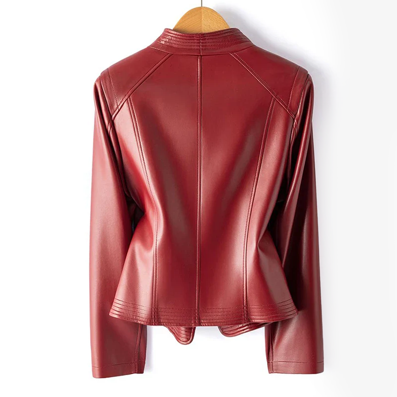 Drune | Moto-Fauxlederjacke mit asymmetrischem Reißverschluss