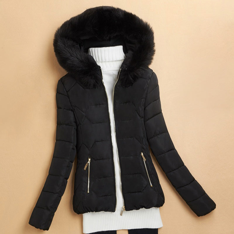 Drune | Winter Puffer-Jacke mit Fell-Style Kapuzenverzierung