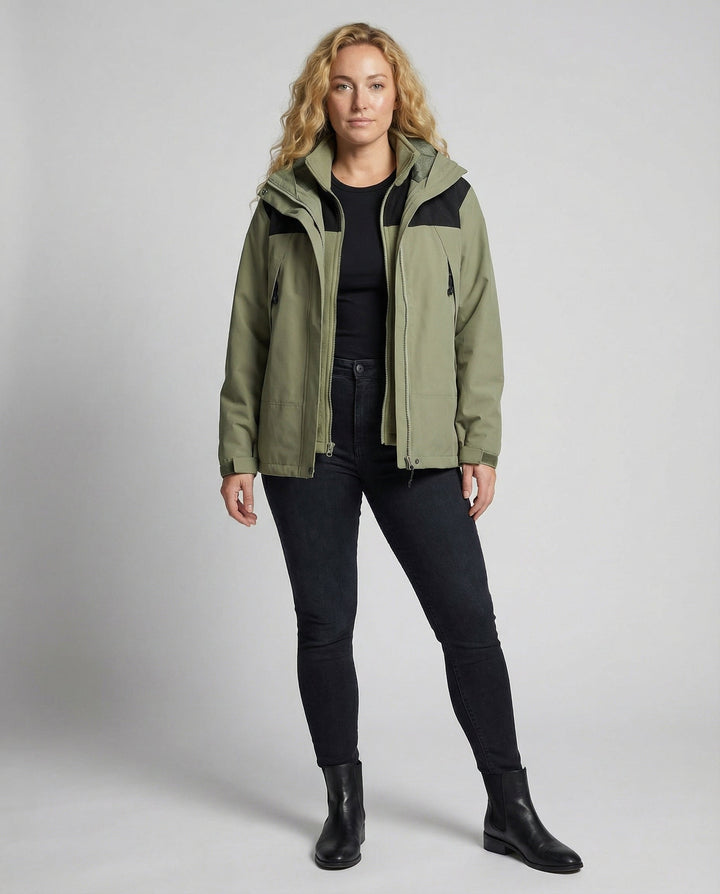 Warme Damen Winterjacke Fleece | Drune