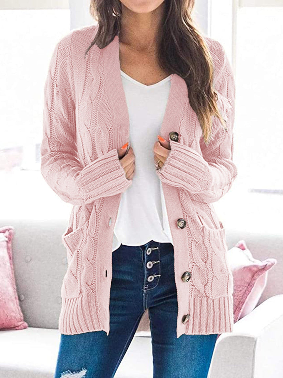 Drune | Vielseitiger Layering Damen Cardigan - Langarm-Design