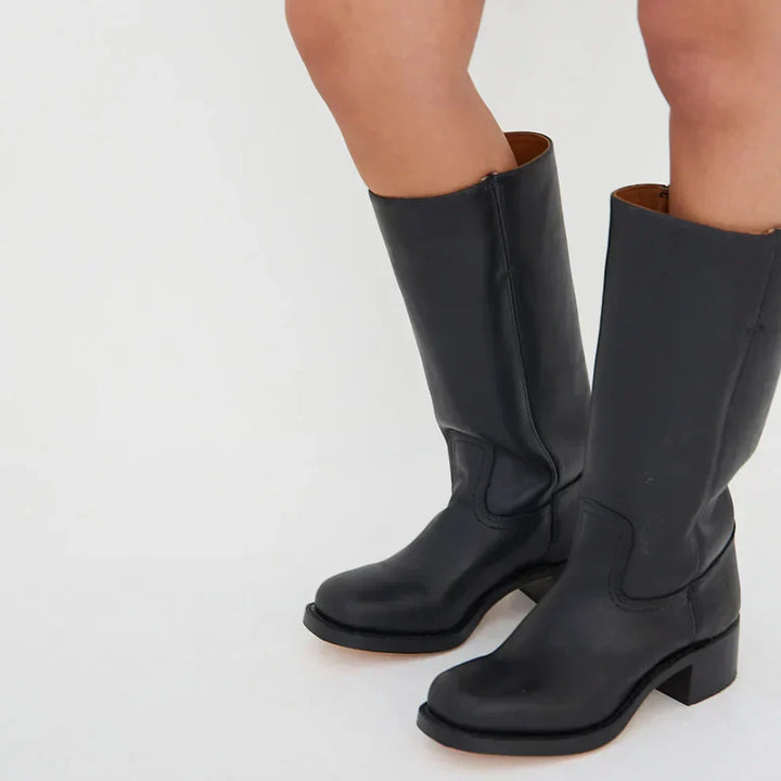 Klassische Damenstiefel Mit Blockabsatz Für Damen Drune