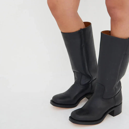 Klassische Damenstiefel Mit Blockabsatz Für Damen Drune