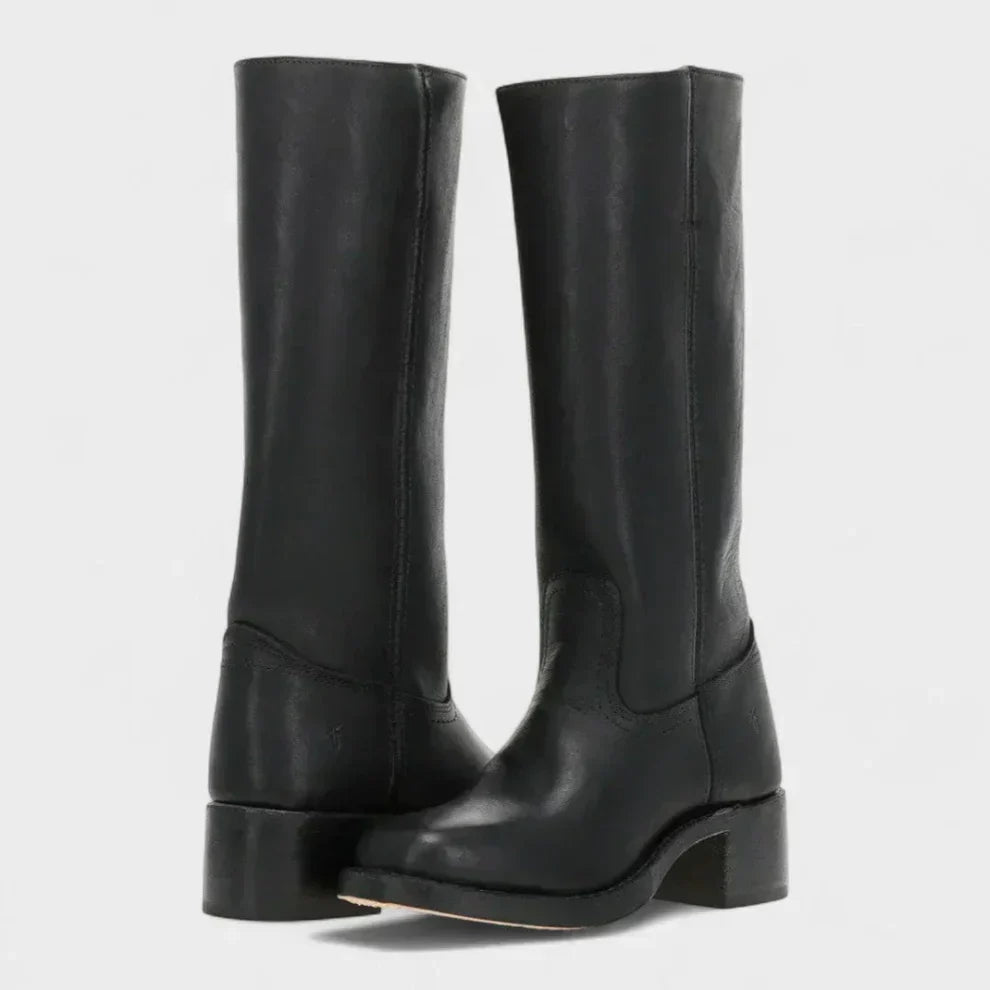 Klassische Damenstiefel Mit Blockabsatz Für Damen Drune
