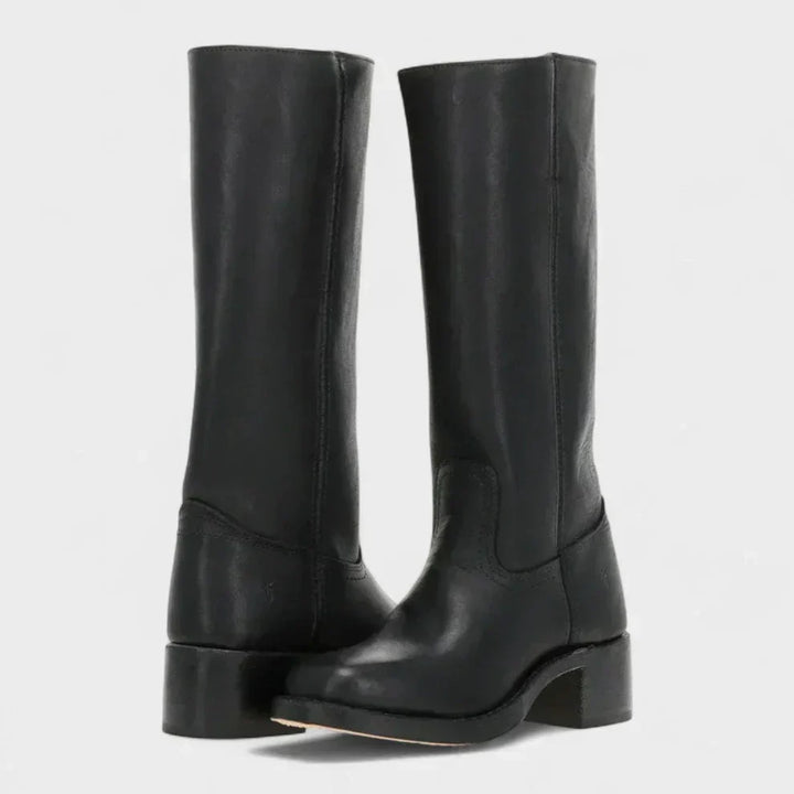 Klassische Damenstiefel Mit Blockabsatz Für Damen Drune