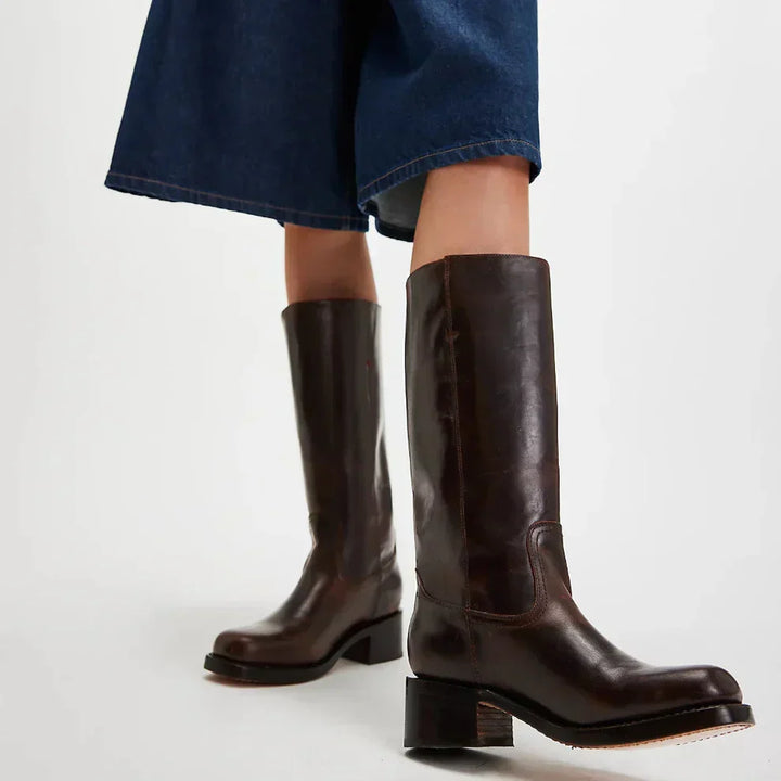 Klassische Damenstiefel Mit Blockabsatz Für Damen Drune