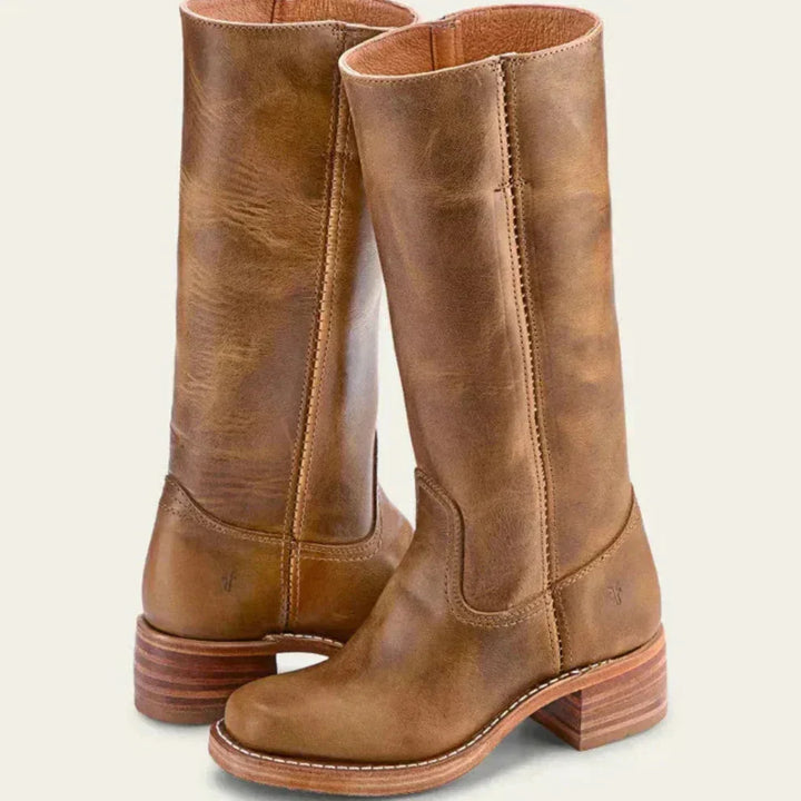 Klassische Damenstiefel Mit Blockabsatz Für Damen Drune