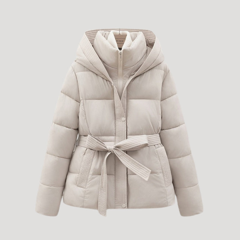 Drune | Damen Daunenjacke, mit Kapuze, mit Gürtel - Winter