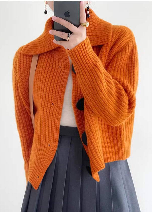 Drune | Damen Strickjacke mit Peter Pan Kragen - Winter