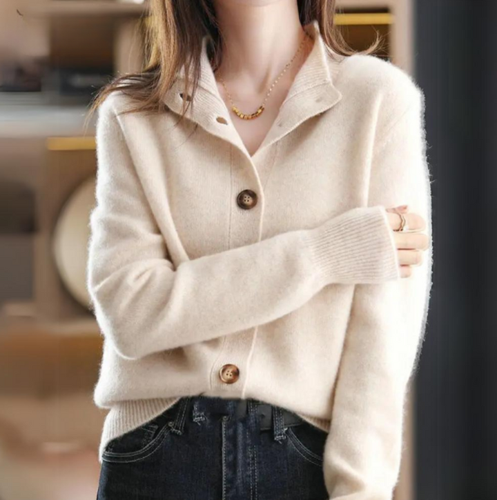 Drune | Damen Lange Weiße Strickjacke Weiches, Bequemes Schichtungsteil