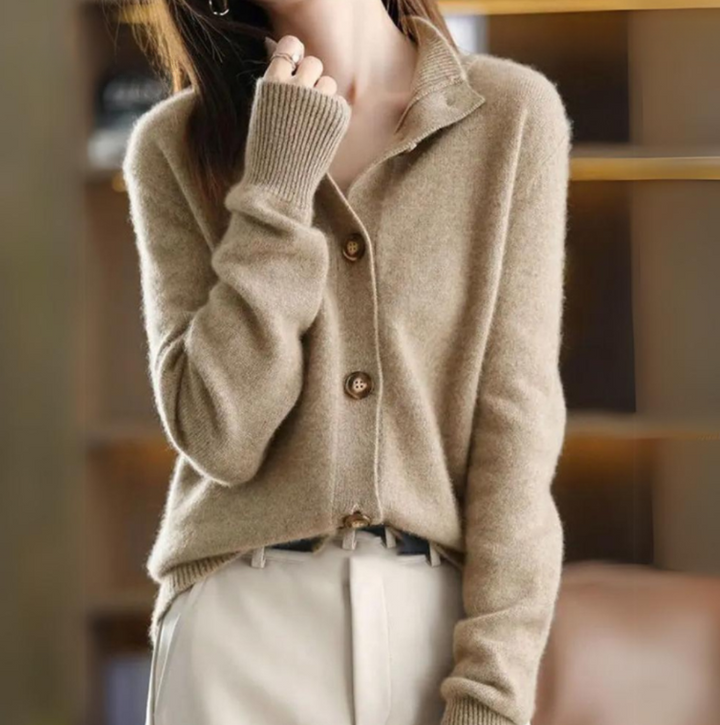 Drune | Damen Lange Weiße Strickjacke Weiches, Bequemes Schichtungsteil
