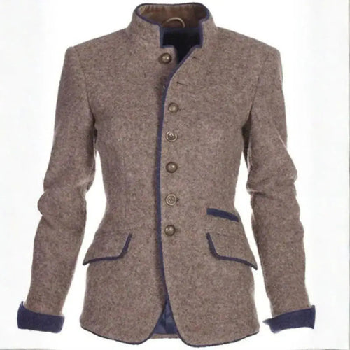 Drune | Stehkragen Blazer mit kontrastierenden Besätzen