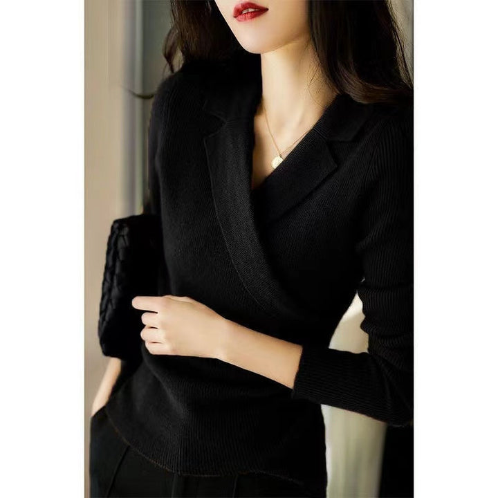 Drune | Peter Pan-Kragen Pullover für Frauen - Asymmetrisches Design