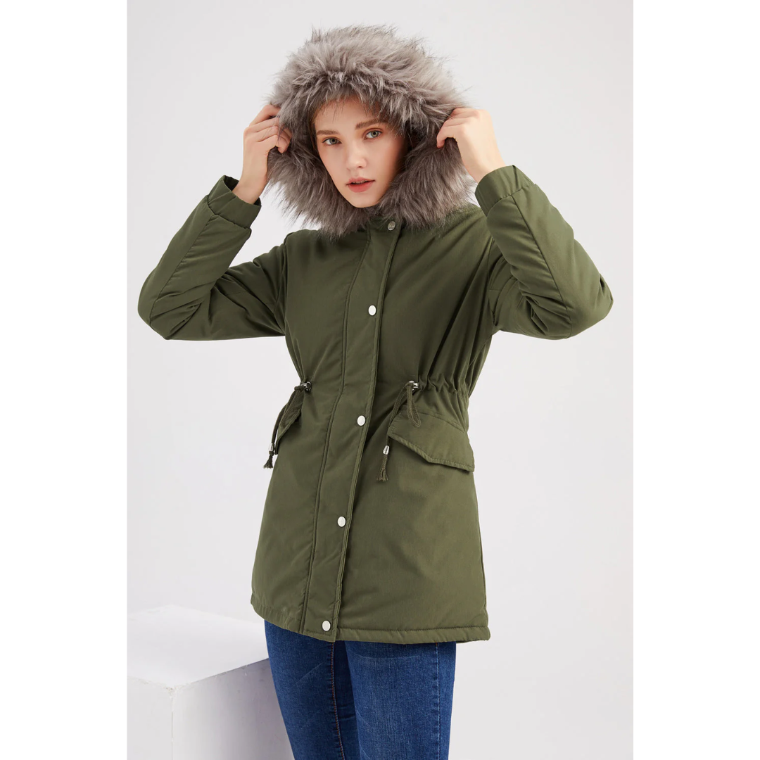 Drune | Damen Button-Down Parka Winterjacke