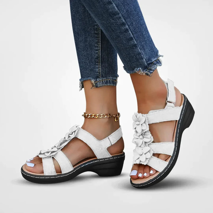 Drune | Orthopädische Sandalen Mit Blumenmuster Für Damen