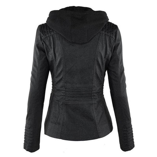 Drune | Damen Schwarze Kapuzenjacke mit Reißverschluss
