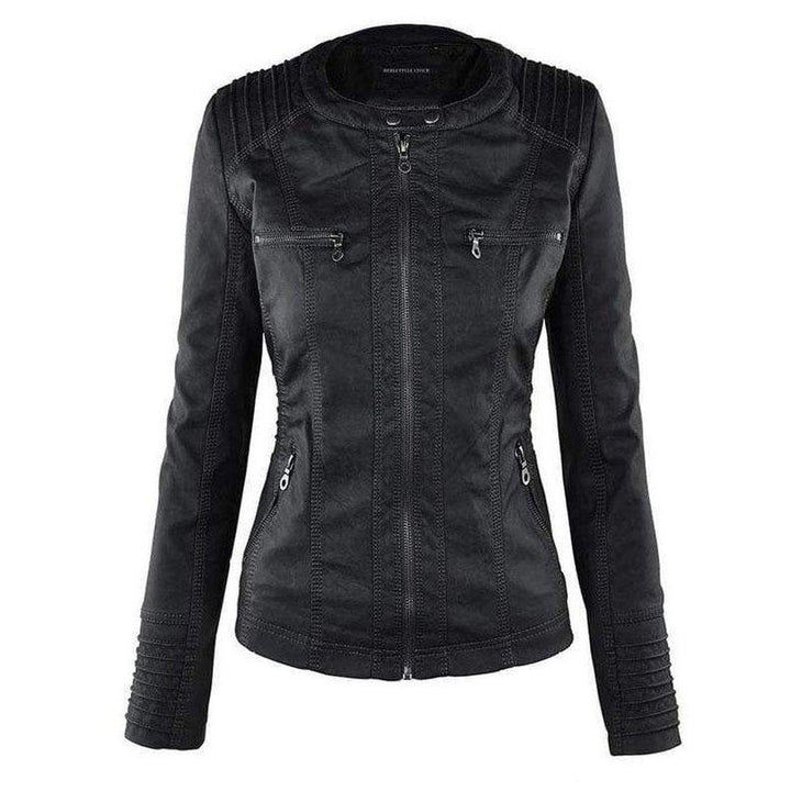 Drune | Damen Schwarze Kapuzenjacke mit Reißverschluss