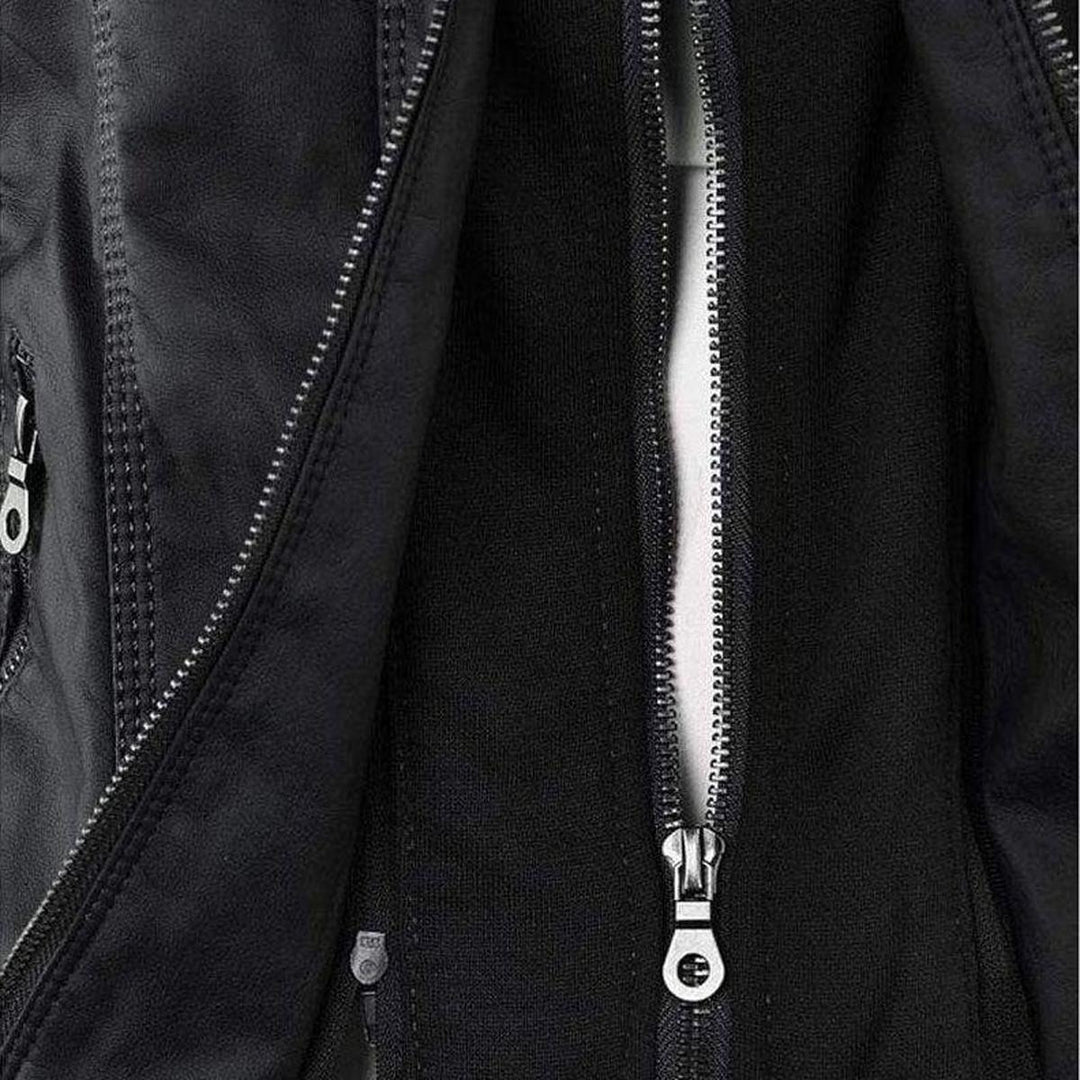 Drune | Damen Schwarze Kapuzenjacke mit Reißverschluss