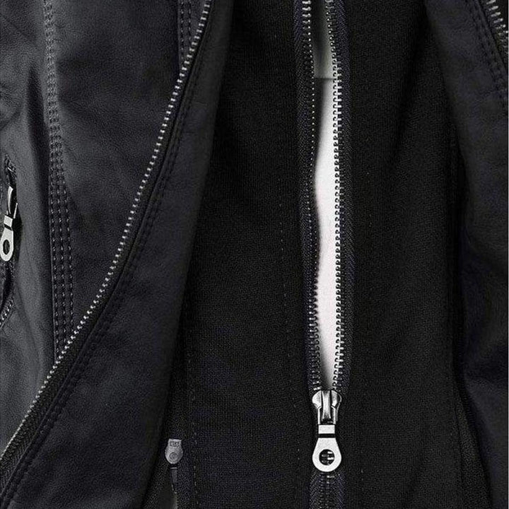 Drune | Damen Schwarze Kapuzenjacke mit Reißverschluss