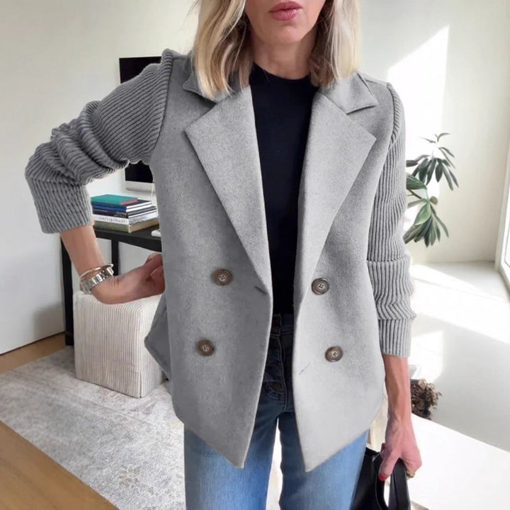 Drune | Damen Blazerjacke mit Puffärmeln Wollmischung