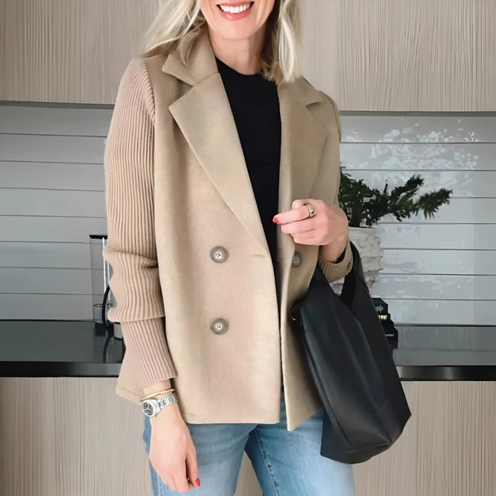 Drune | Damen Blazerjacke mit Puffärmeln Wollmischung