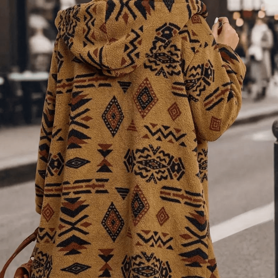 Drune | Damen Kamel Kapuzen Winterjacke