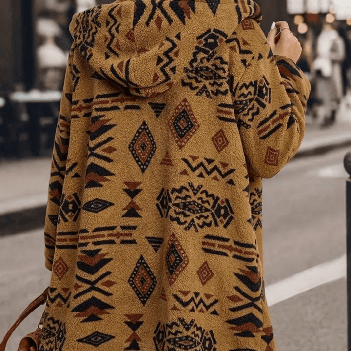 Drune | Damen Kamel Kapuzen Winterjacke