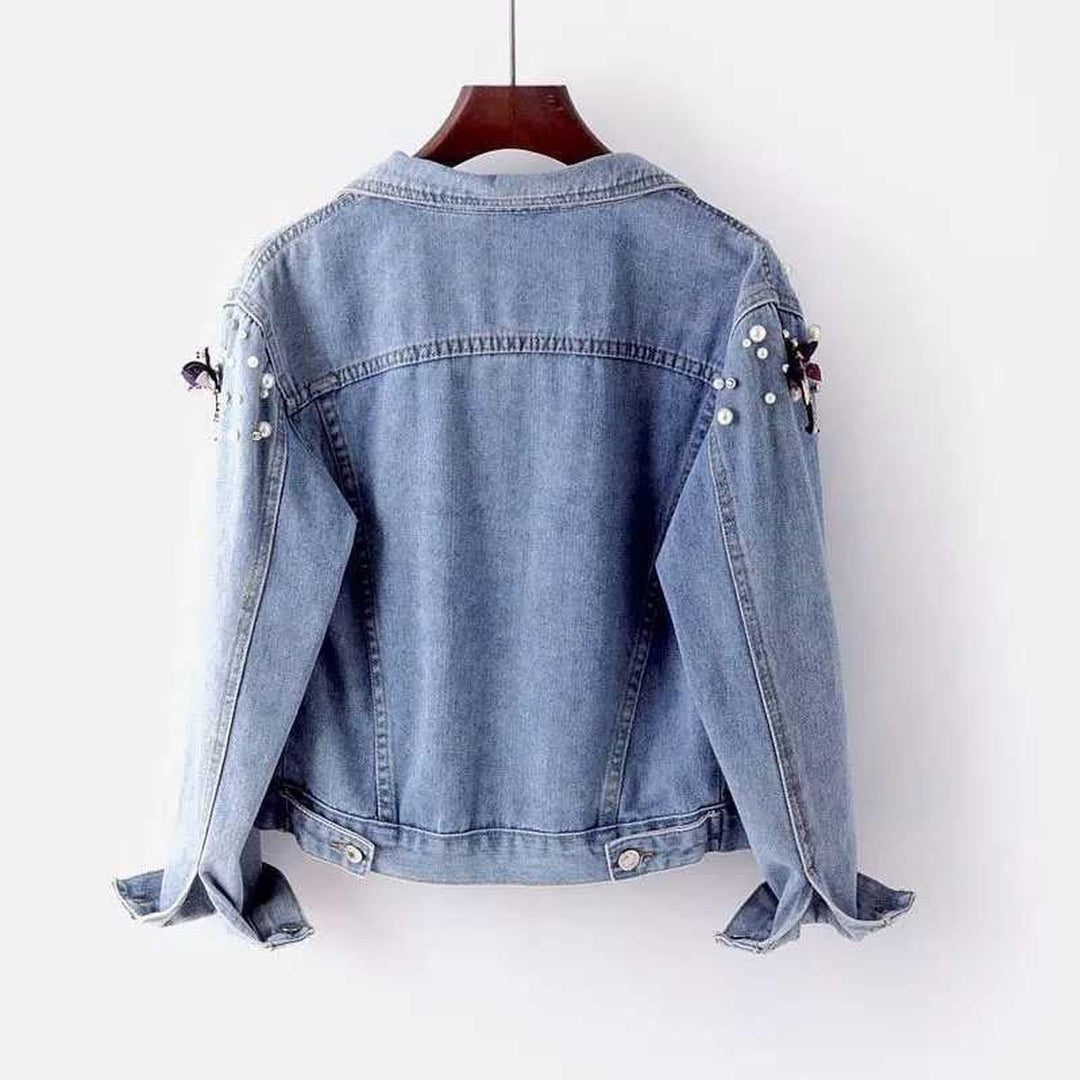 Drune | Damen Klassische Denimjacke mit Lockerer Passform