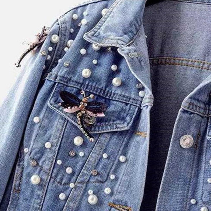 Drune | Damen Klassische Denimjacke mit Lockerer Passform