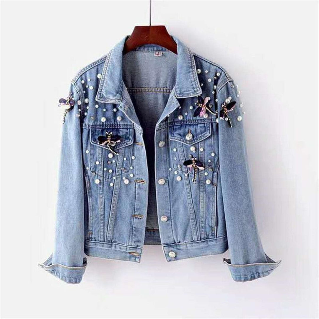 Drune | Damen Klassische Denimjacke mit Lockerer Passform