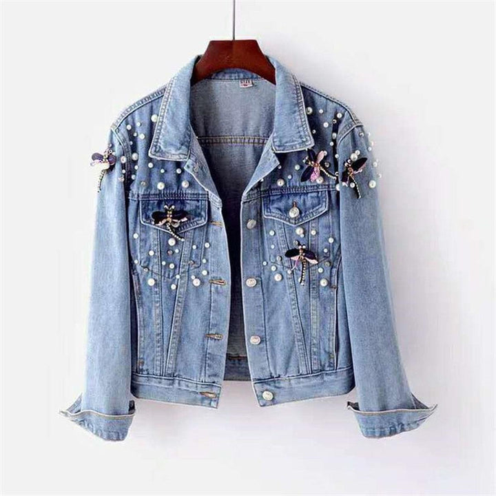Drune | Damen Klassische Denimjacke mit Lockerer Passform
