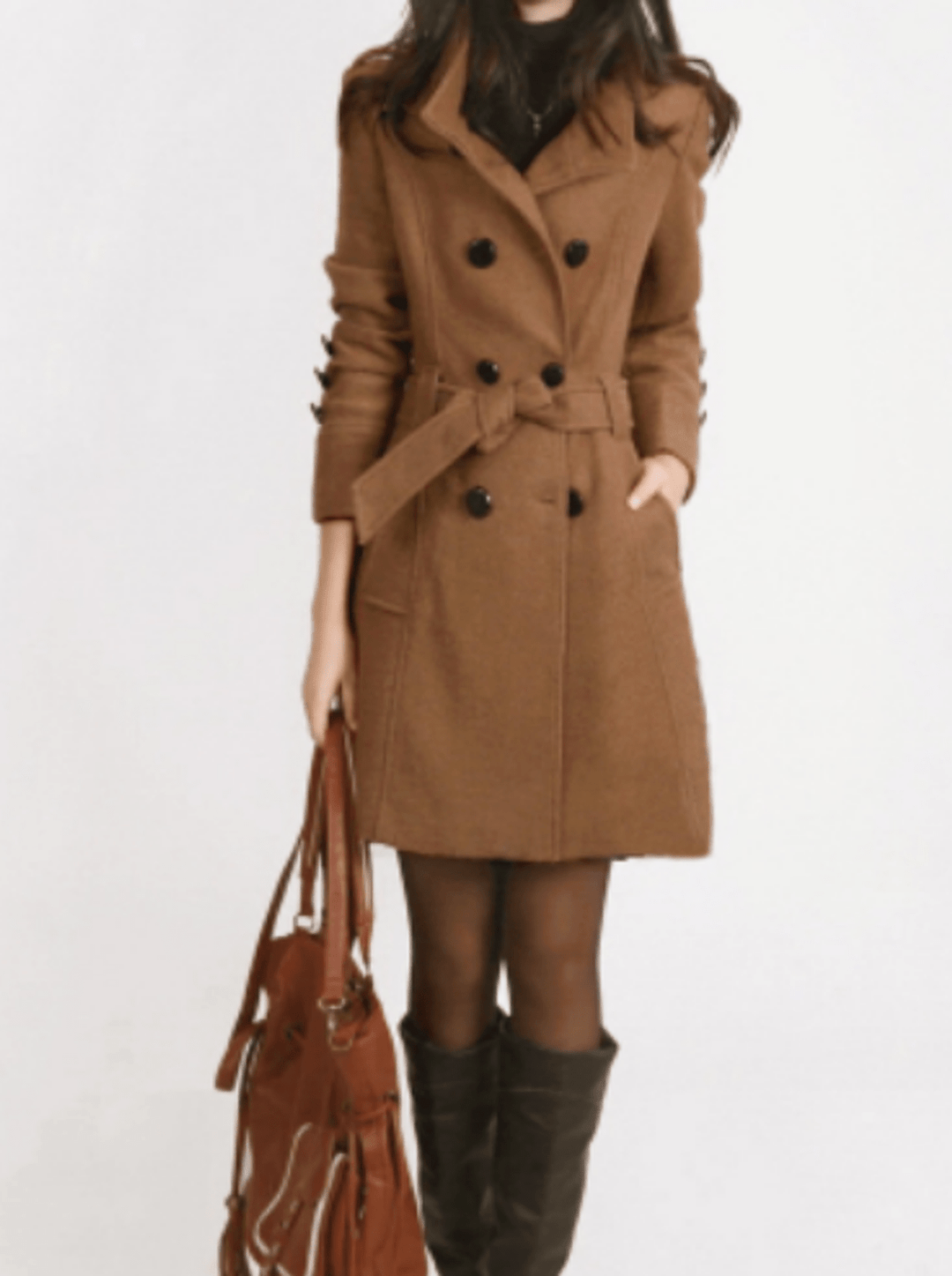 Drune | Damen Klassischer Trenchcoat mit Verstellbarem Gürtel