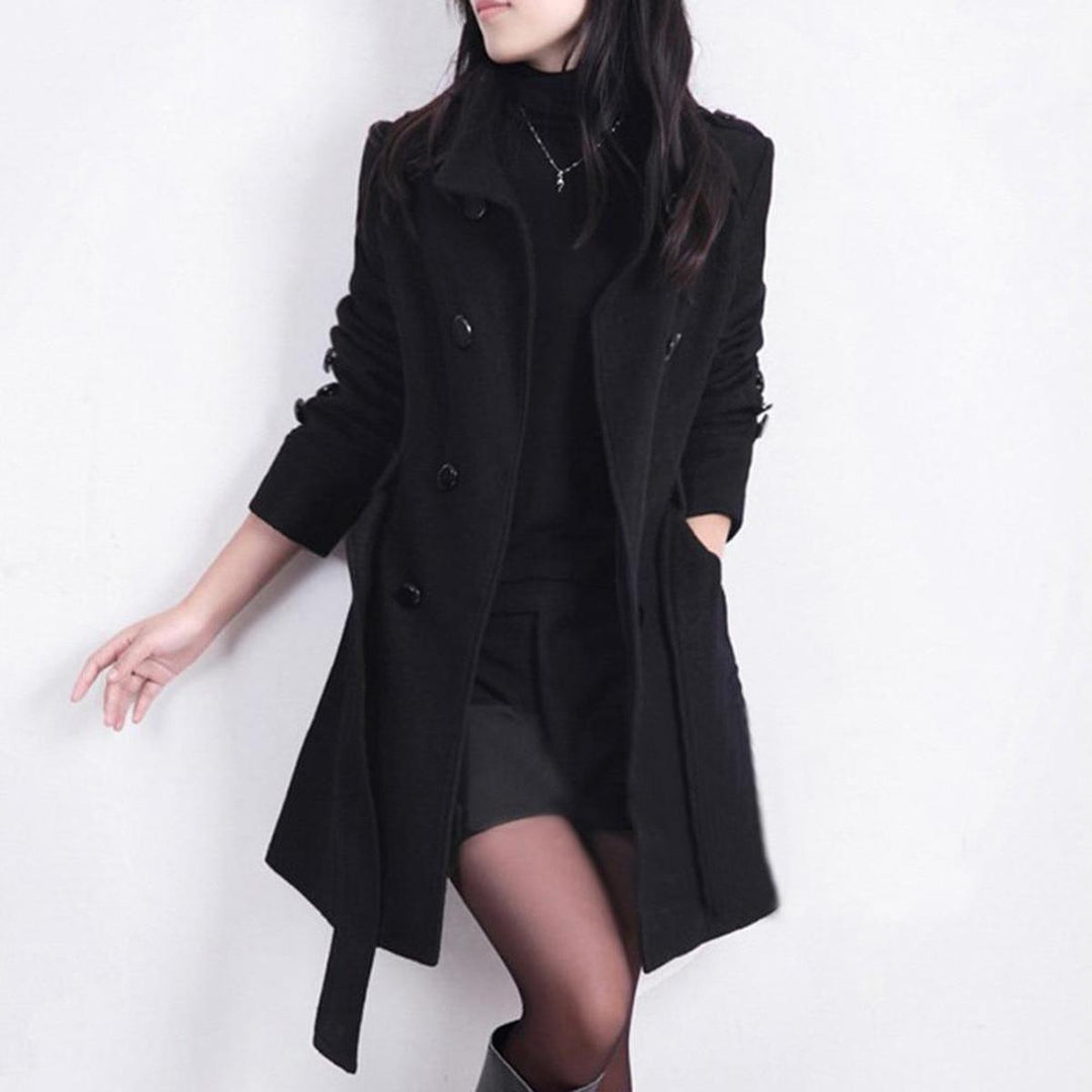 Drune | Damen Klassischer Trenchcoat mit Verstellbarem Gürtel