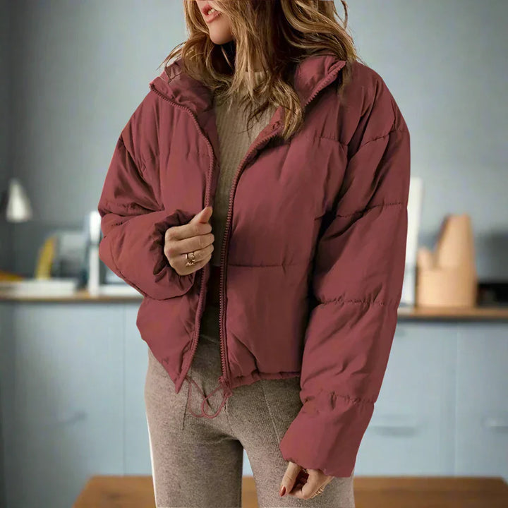 Drune | Pufferjacke Kurze Länge Hoher Kragen Reißverschluss Verstellbare Passform