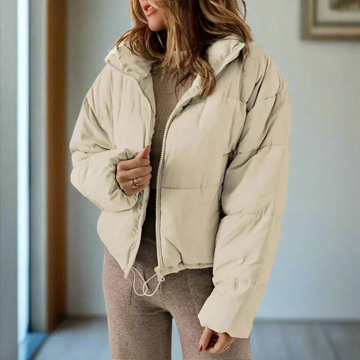 Drune | Pufferjacke Kurze Länge Hoher Kragen Reißverschluss Verstellbare Passform