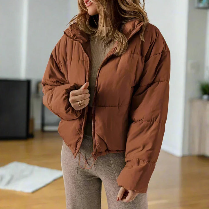 Drune | Pufferjacke Kurze Länge Hoher Kragen Reißverschluss Verstellbare Passform