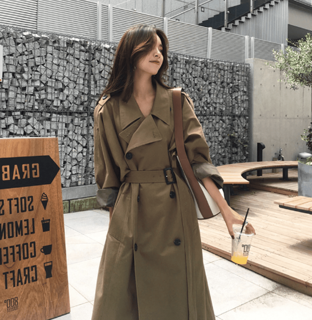 Drune | Damen Eleganter Trenchcoat Wind Wetterfest
