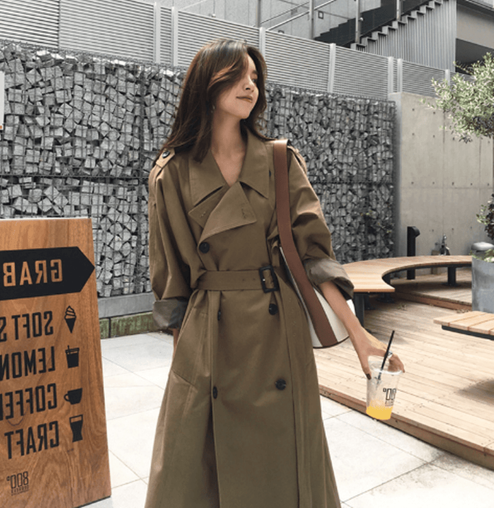 Drune | Damen Eleganter Trenchcoat Wind Wetterfest