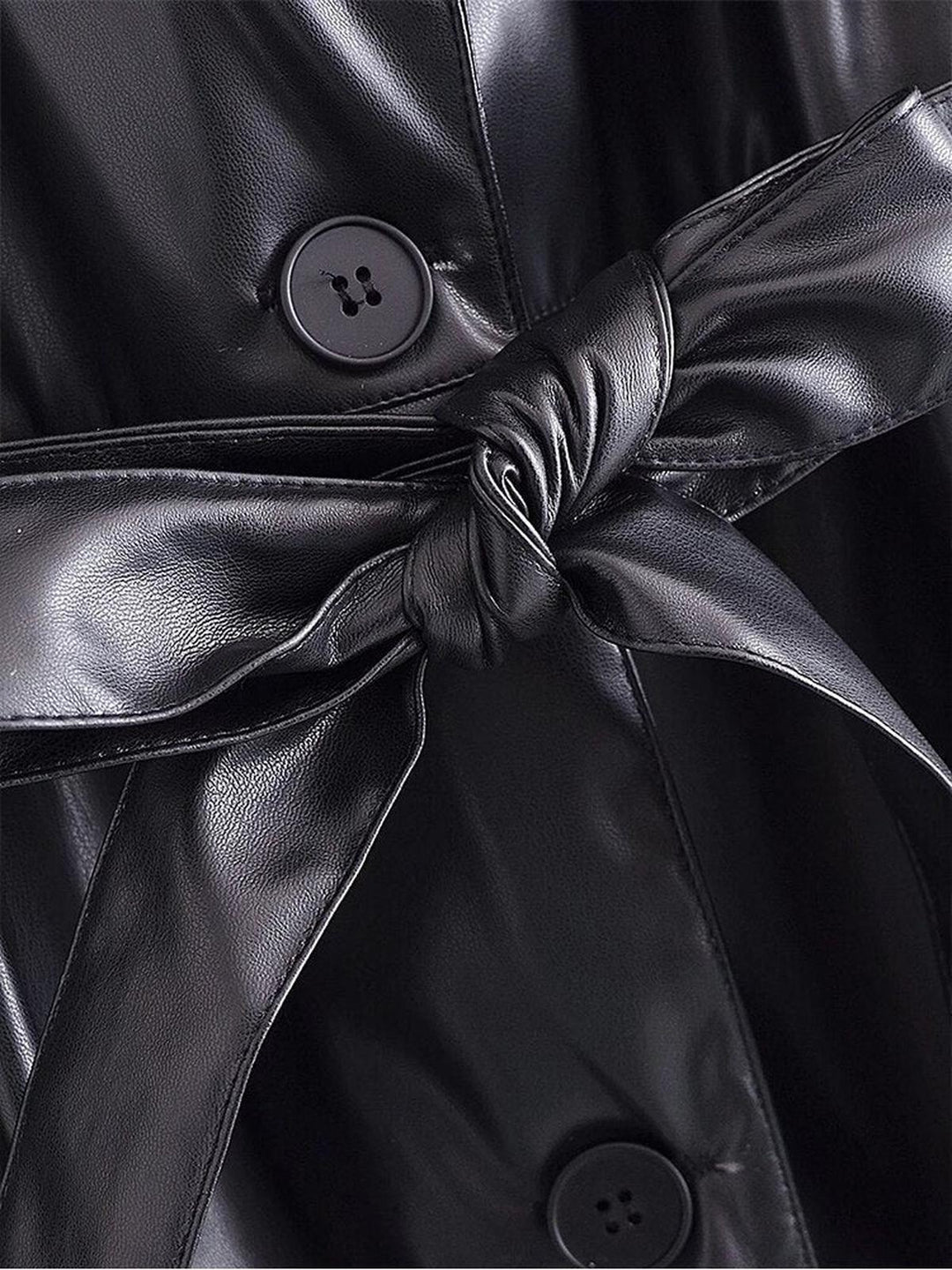 Drune | Damen Kunstleder Trenchcoat mit Modernem Design