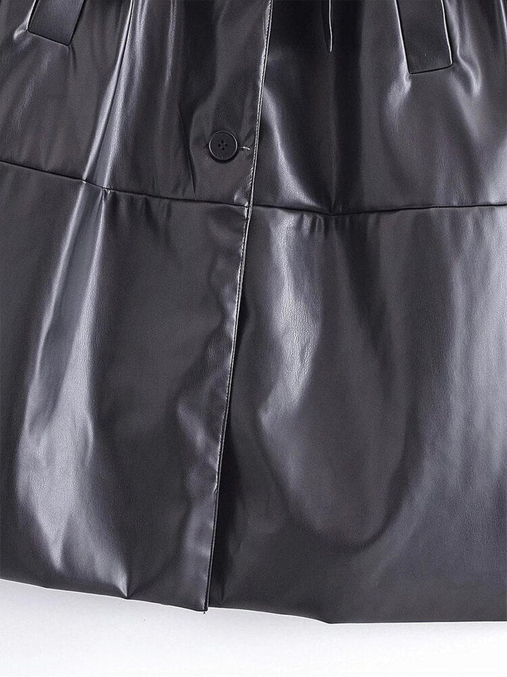 Drune | Damen Kunstleder Trenchcoat mit Modernem Design