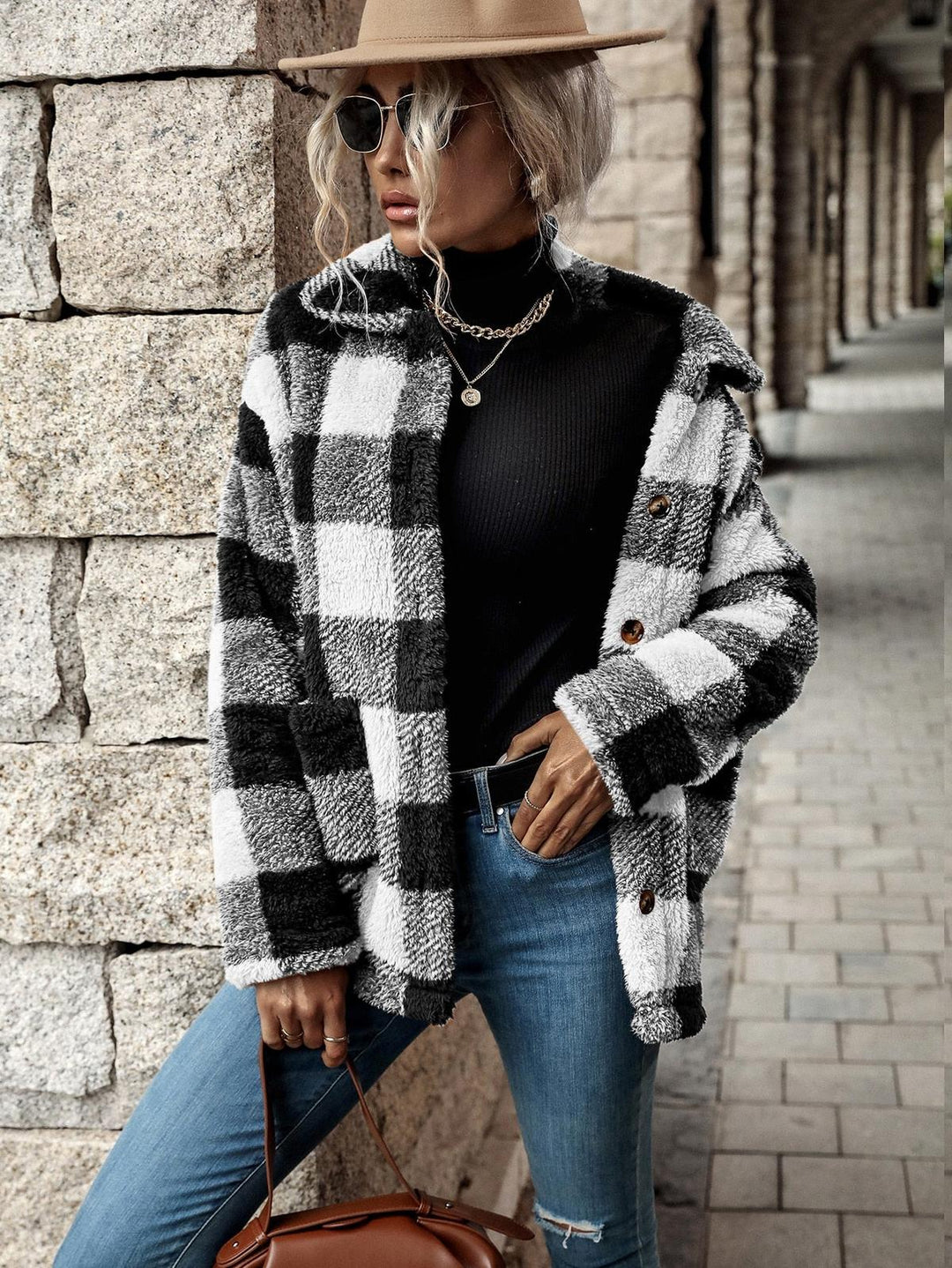 Drune | Damen Flanelljacke mit Knöpfen