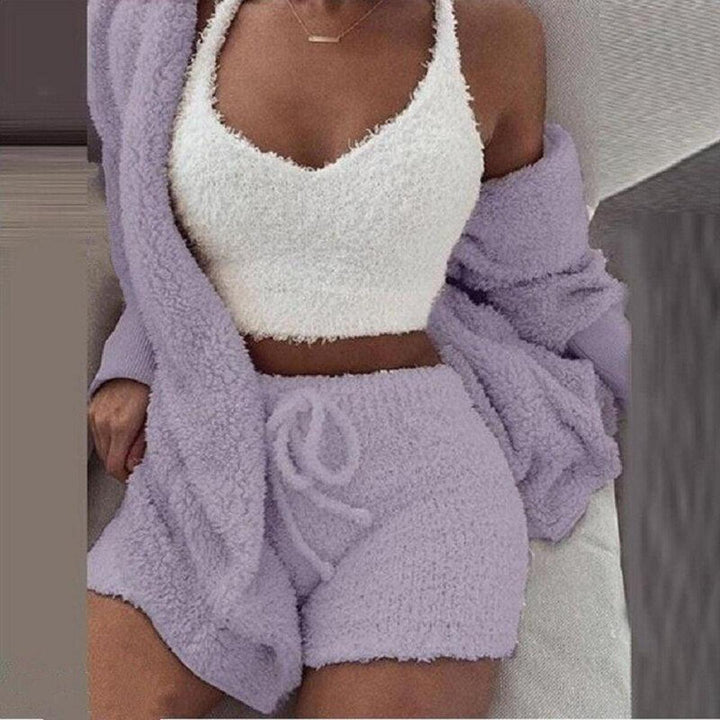 Drune | Damen Strickfleece Drei Teiliges Satz
