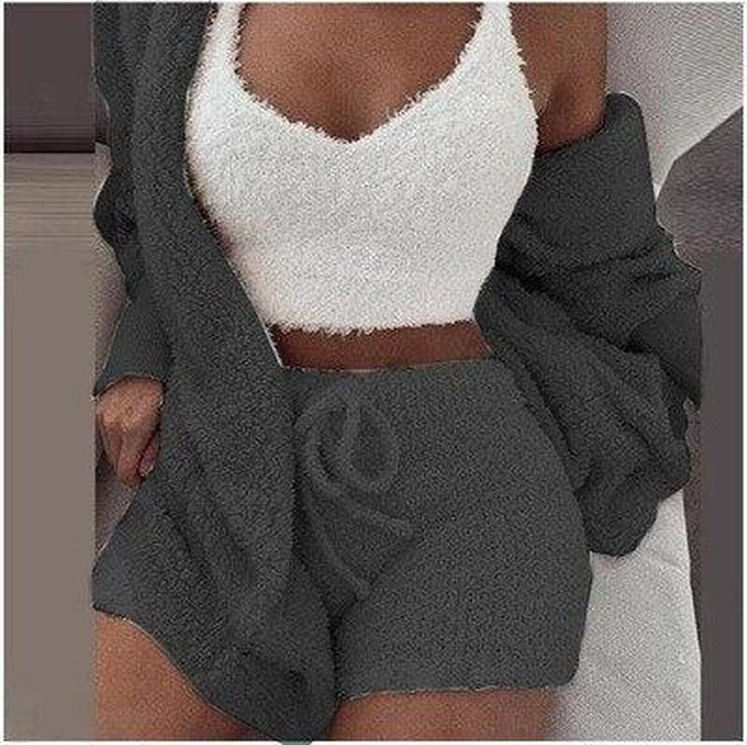 Drune | Damen Strickfleece Drei Teiliges Satz
