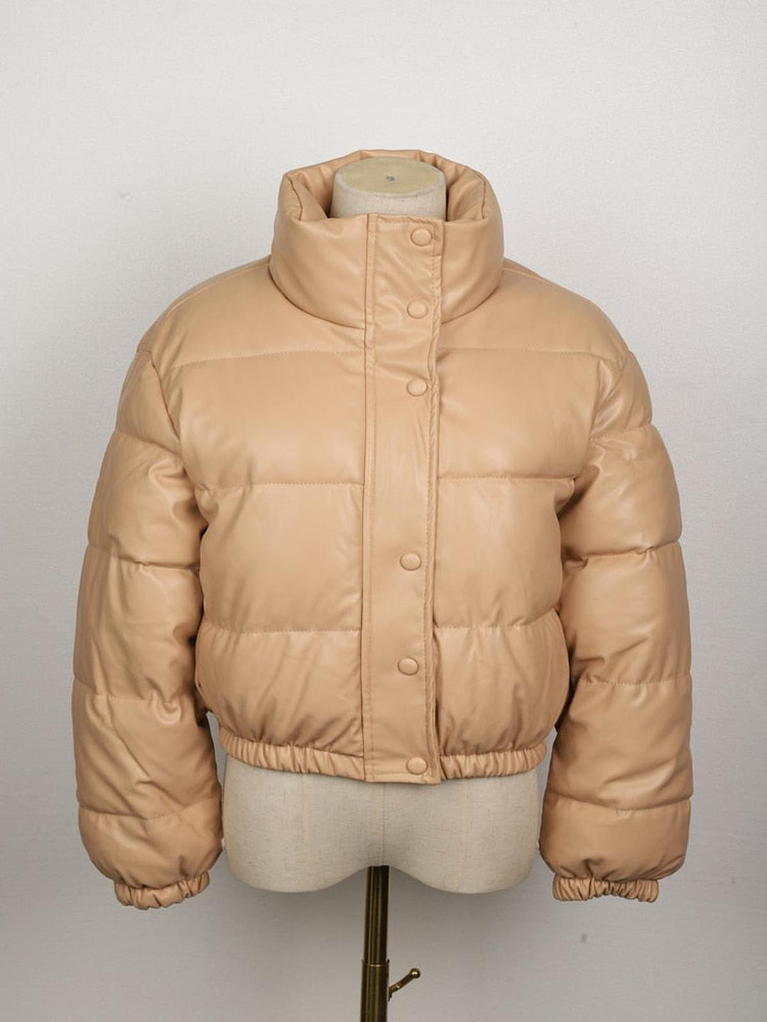 Drune | Damen Leder Pufferjacke mit Taschen