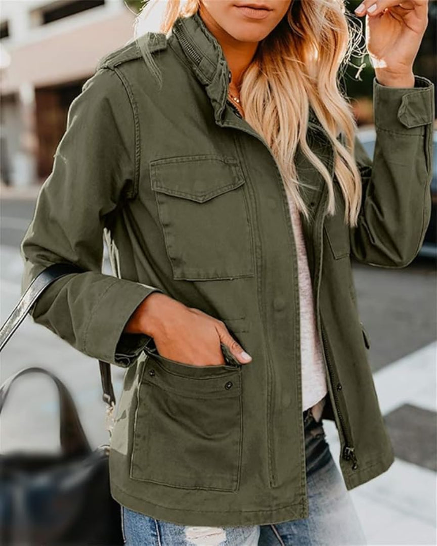 Drune | Utility Jacke für Damen, Lässige Größenlänge