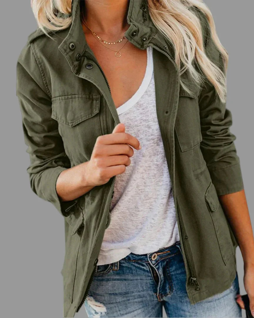 Drune | Utility Jacke für Damen, Lässige Größenlänge