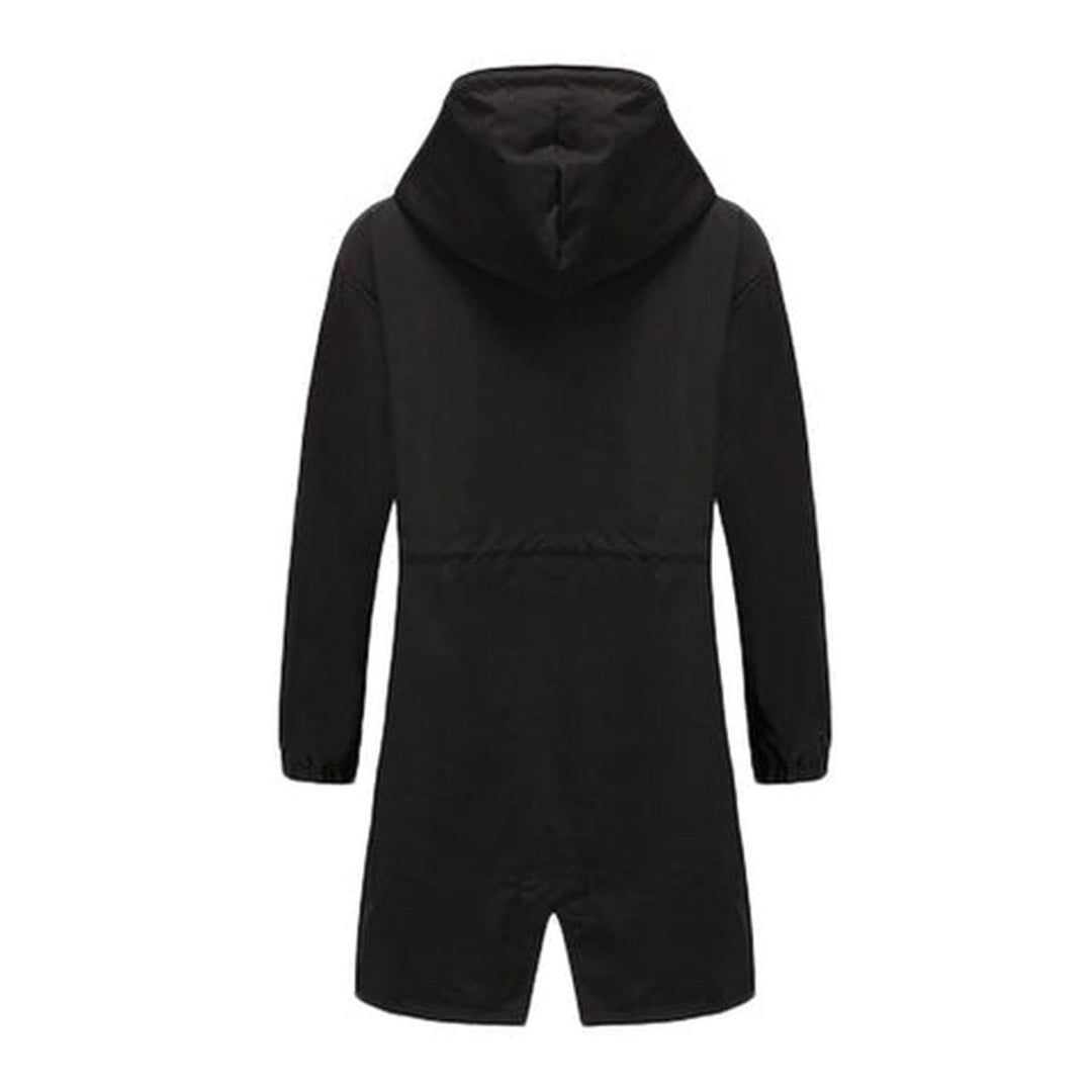 Drune | Damen Langer Trenchcoat mit Kapuze Für Übergangsjahreszeiten