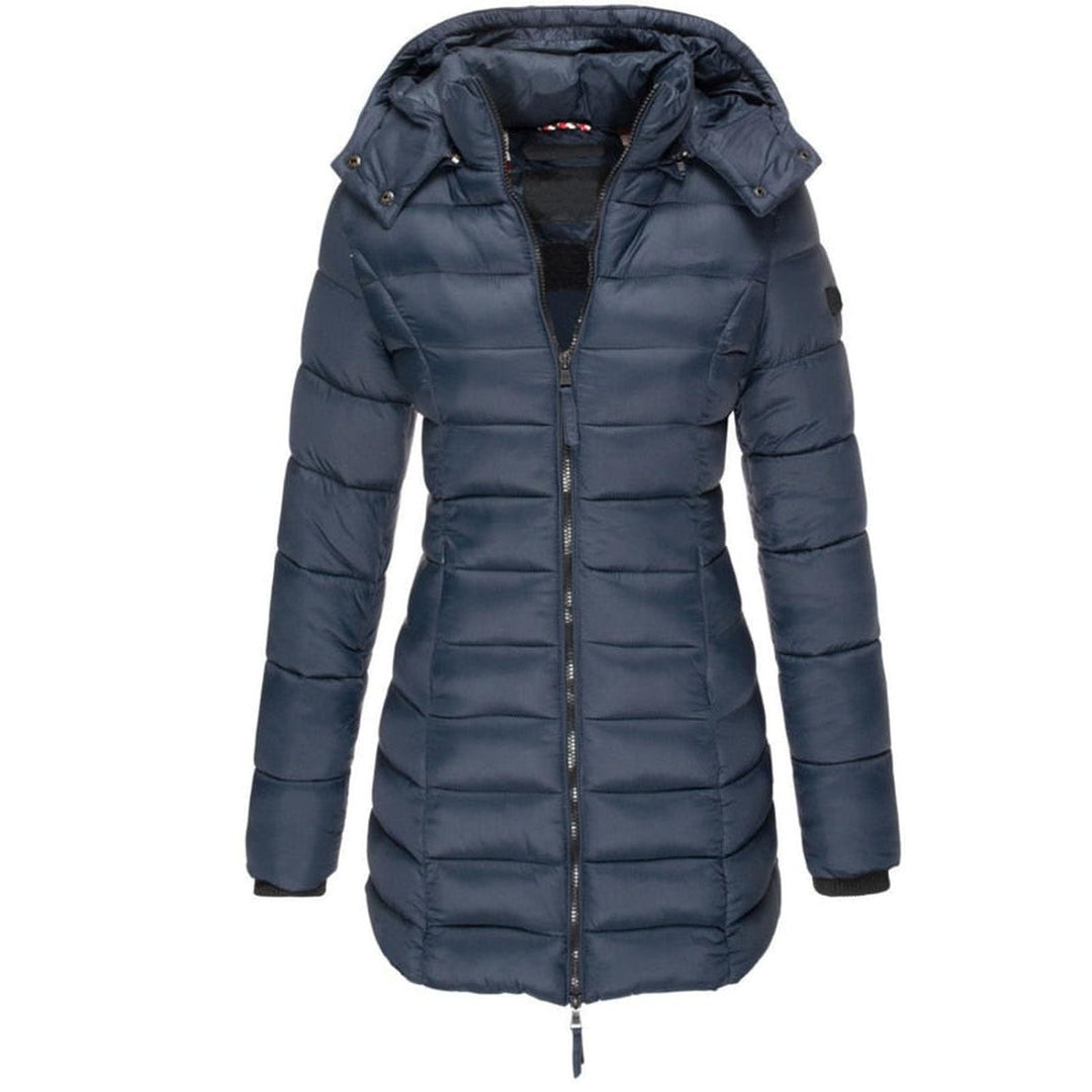 Drune | Damen Lange Winter Parka Jacke mit Kapuze und Daunenfüllung